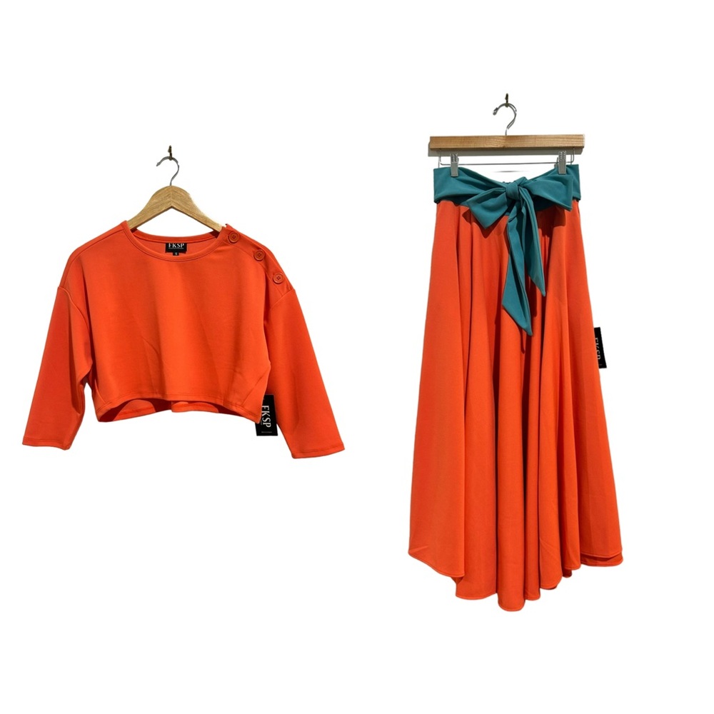 Coral FKSP Top and Skirt Set